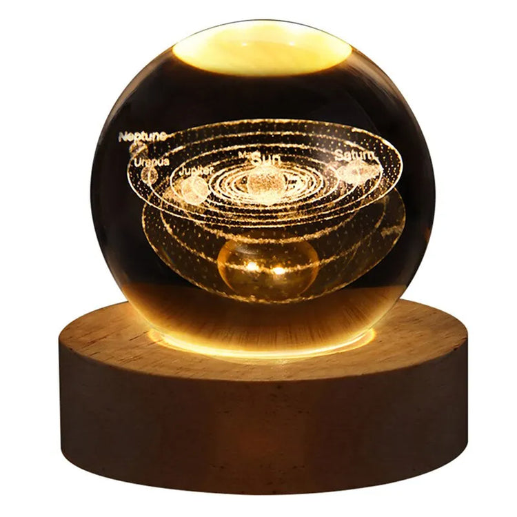 LED Night Light Solar System Crystal Ball