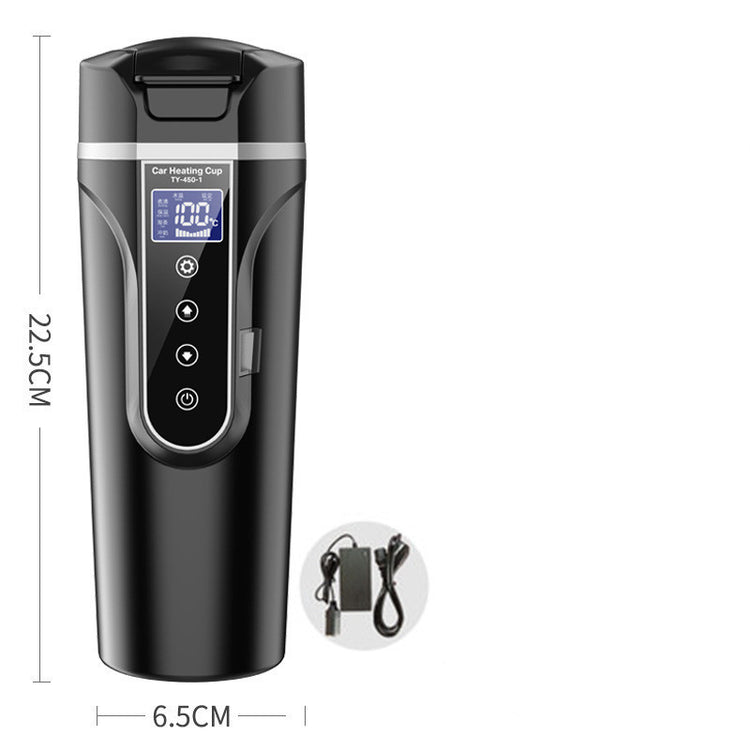 Portable Smart Heating Cup – Touch Display Insulated Bottle for Car & Travel