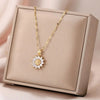 Luxury Style Flower Pendant Inlaid Zirconia Necklace