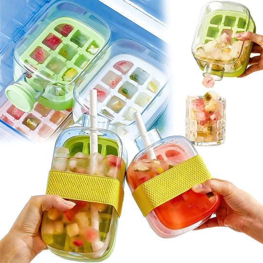 Ice Cube Tray With Straw