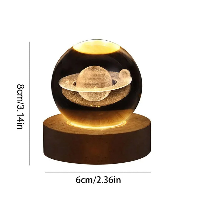 LED Night Light Solar System Crystal Ball