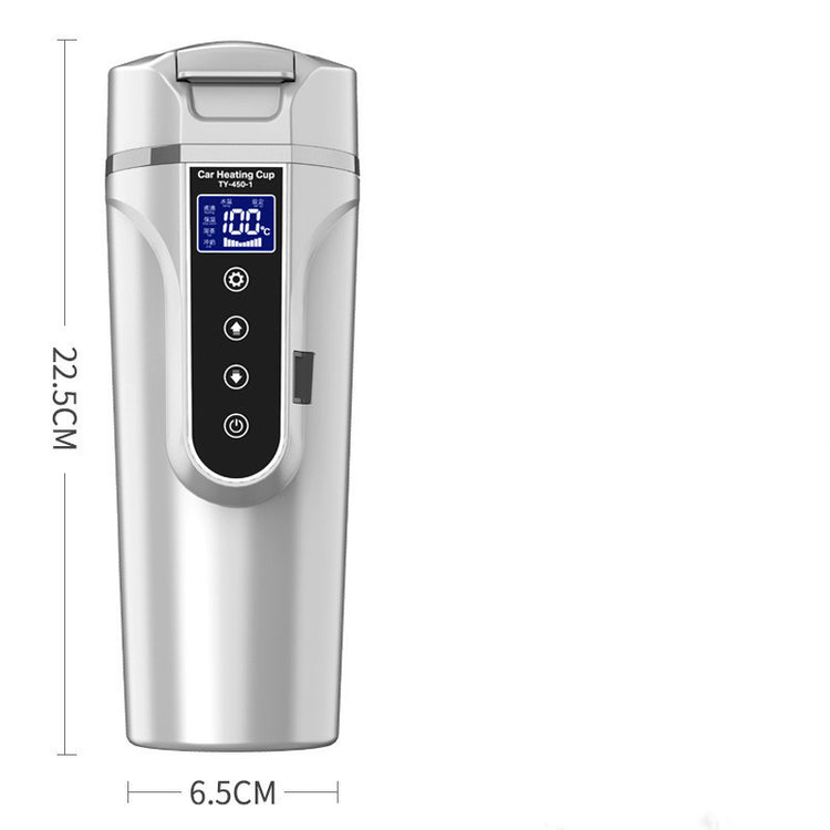 Portable Smart Heating Cup – Touch Display Insulated Bottle for Car & Travel