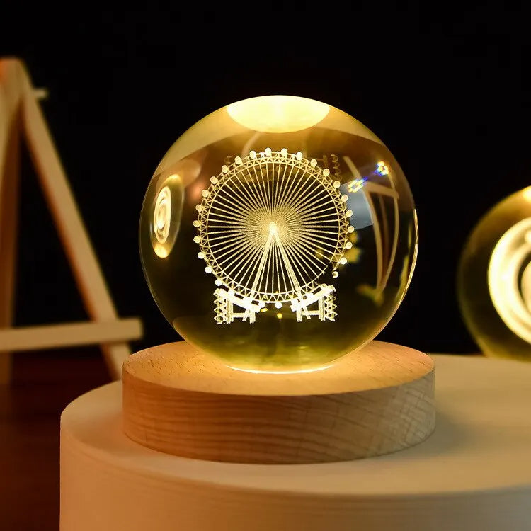 LED Night Light Solar System Crystal Ball