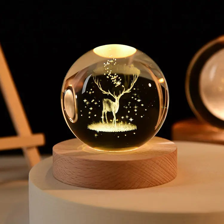LED Night Light Solar System Crystal Ball