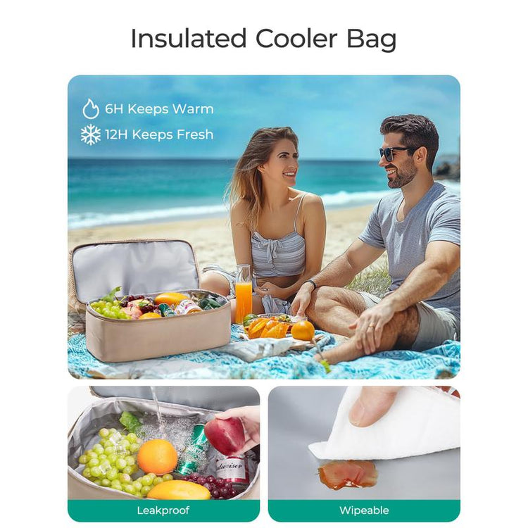 BAGSMART 14L Beach Bag for Women, Mesh Tote with Zipper, Sandproof Vacation Essentials for Swim Cruise Pool
