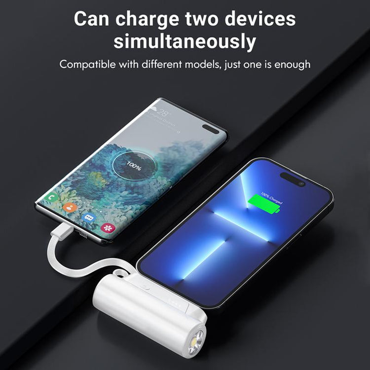 Mother'S Day 8000Mah Portable Capsule Mobile Power Bank - Mini USB-C Charging with Dual Inputs and 18W Fast Charging Built-In Ultra-Bright Flashlight - Rechargeable Mobile Power with Stand for On-The-Go Use Plug and Play, for Apple, Android,Trip,Gift
