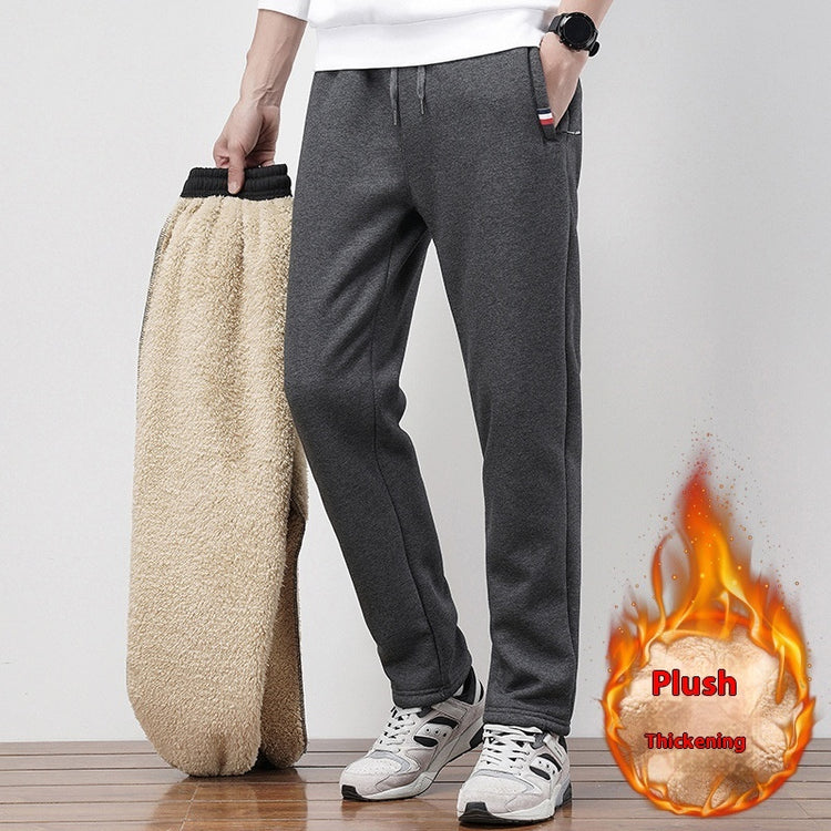 Warm Straight Ankle Tied Sports Velvet Padded Plus Size Cashmere Casual Pants