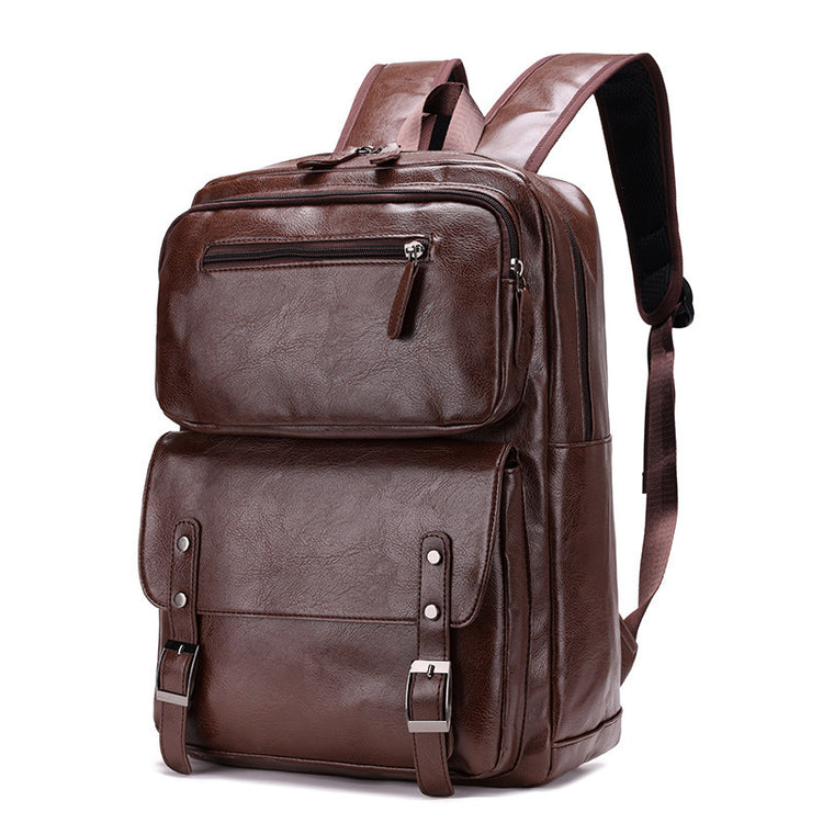 High-end Leather Texture Business Large Capacity Backpack