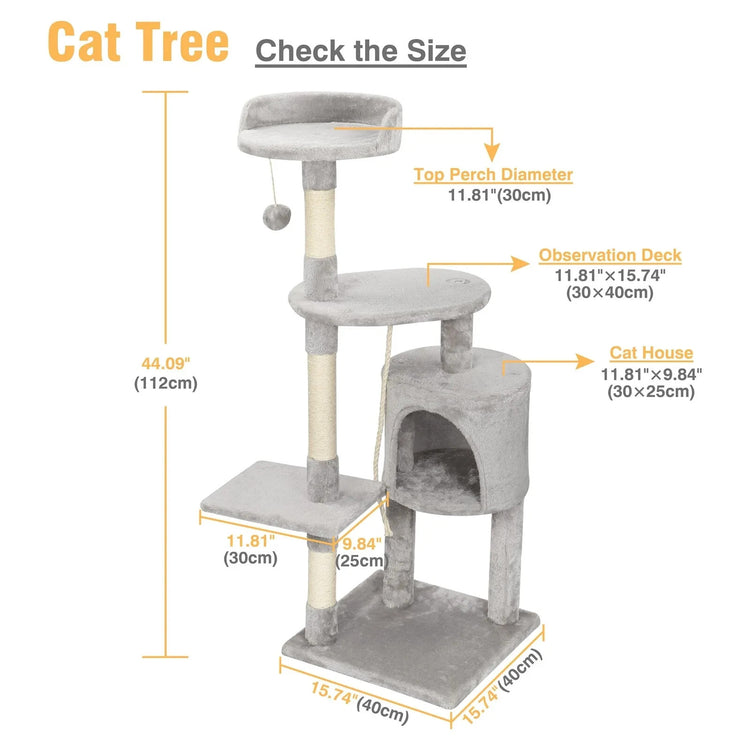 Large Cat Tree Activity Centre Scratching Post For Cats Climbing Tower UK