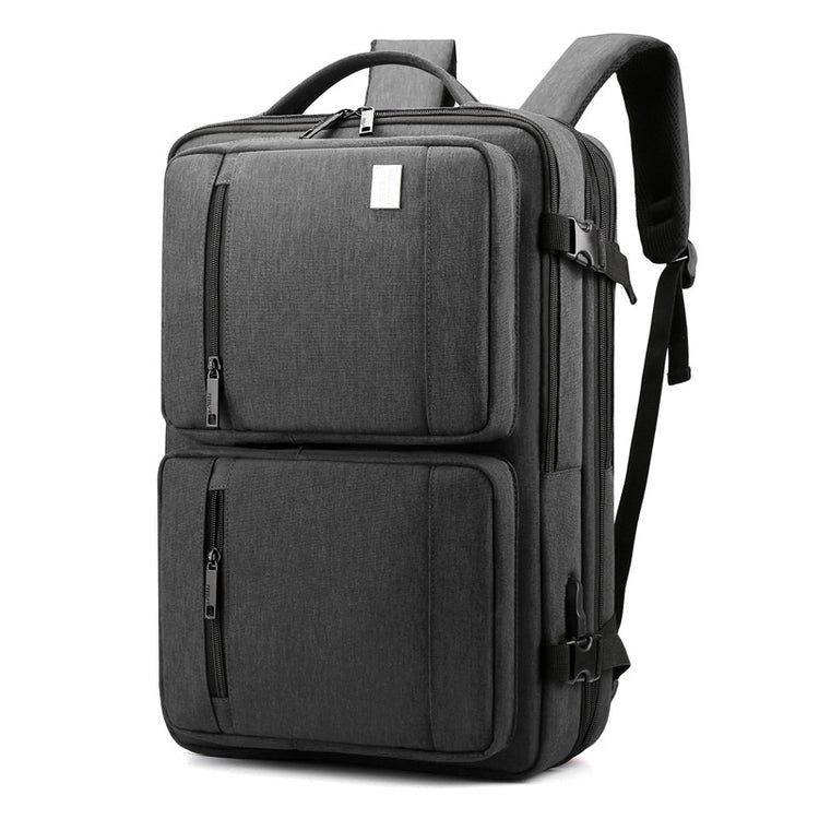 Men's Business Travel Solid Color Large Capacity Backpack