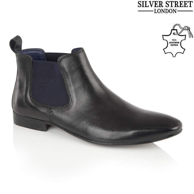 Mens Leather Chelsea Boots Ankle Smart Formal Slip on Desert Work Boots Shoes