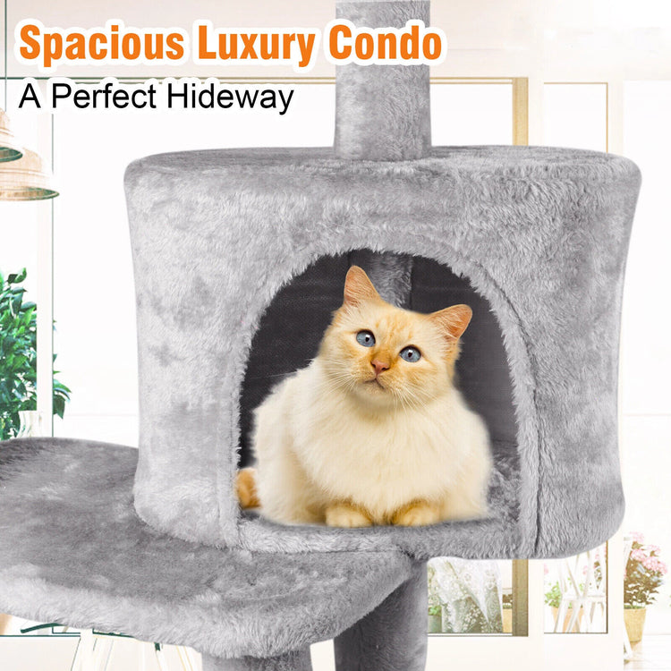Large Cat Tree Activity Centre Scratching Post For Cats Climbing Tower UK