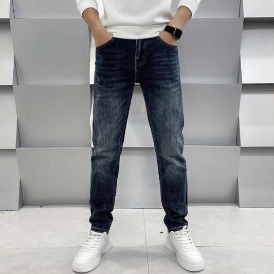 Men's Casual Slim Fit Straight Leg Elastic Jeans