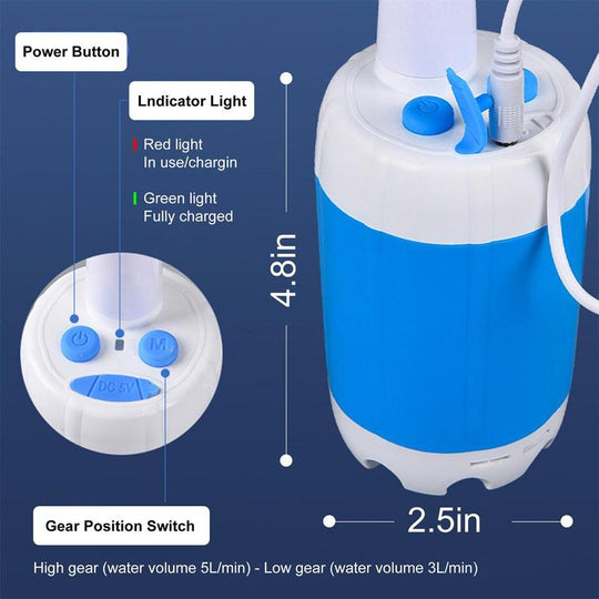 Ann Katy Portable Rechargeable Outdoor Shower,Camping Shower,Pet Shower,Car Washing,Flower Watering,Indoor & Outdoor Bathing with Accessories Springtok