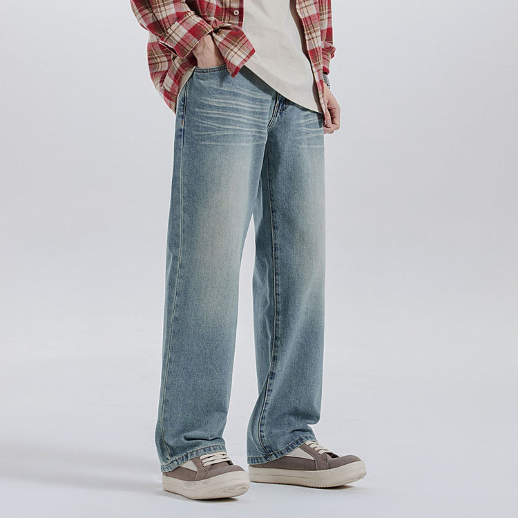 American All-match Jeans With Whiskers Men