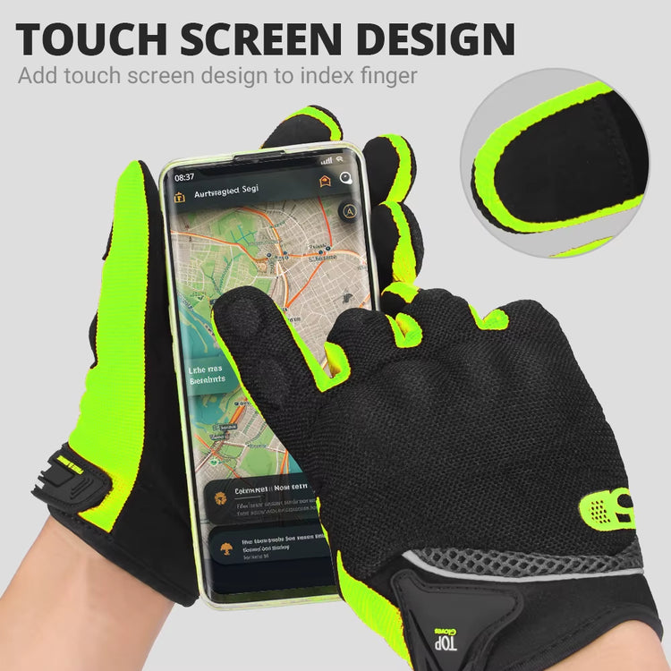 Motorbike Breathable Racing Glove Motorcycle Full Finger Gloves Motocross Motorbike Breath Mesh Touch Screen Racing Glove