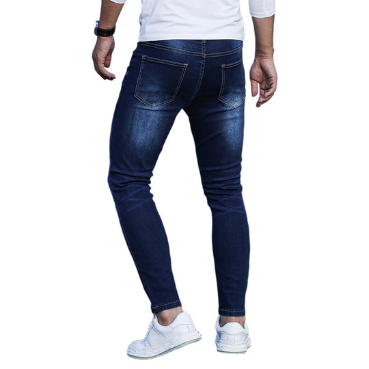 Men's Blue Stretch Skinny Denim Pants