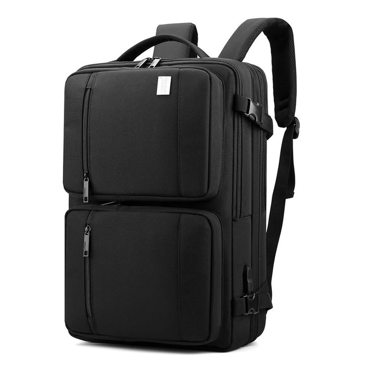 Men's Business Travel Solid Color Large Capacity Backpack