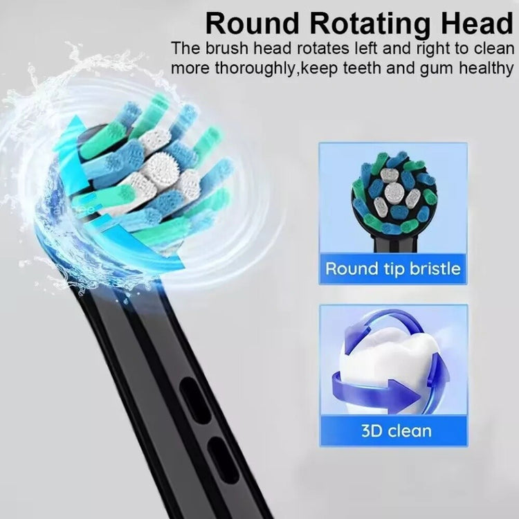Toothbrush Electric Rechargeable Pro Rotating Brush Heads Timer Modes Usb
