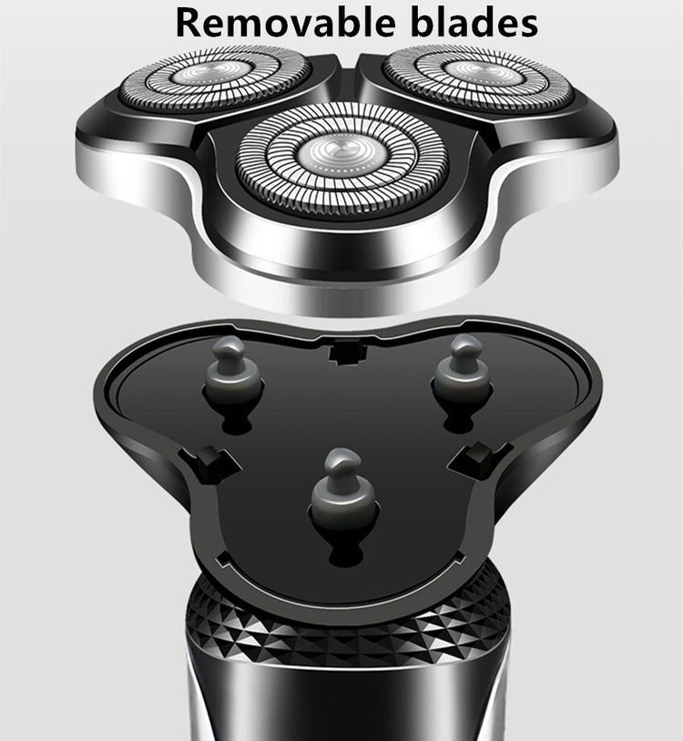 Electric Shaver Mens Razor Rotary Waterproof Pop-Up Beard Trimmer Wet Dry Cordless Nose Hair Cutting Barber Shaving Machine