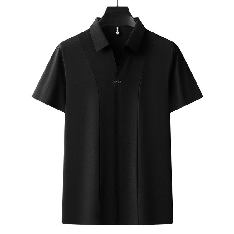 Business Casual Solid Color Polo Shirt Men