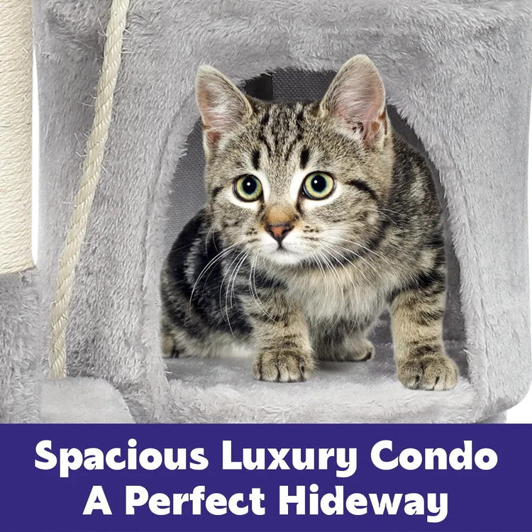 Large Cat Tree Activity Centre Scratching Post For Cats Climbing Tower UK