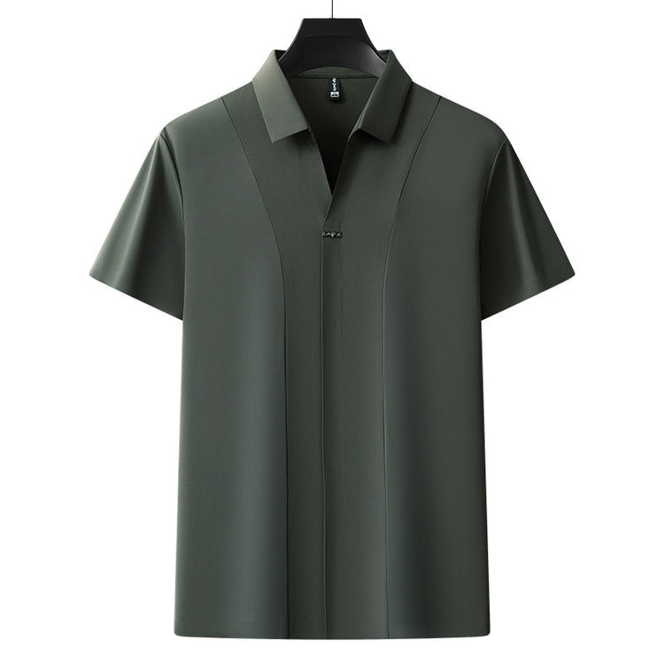 Business Casual Solid Color Polo Shirt Men