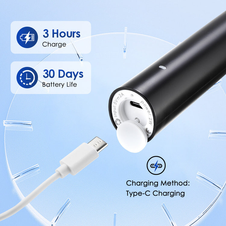 Toothbrush Electric Rechargeable Pro Rotating Brush Heads Timer Modes Usb