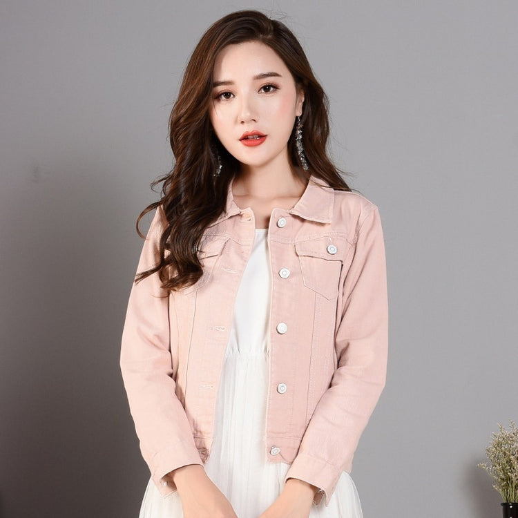 Candy color jacket long sleeve women jacket