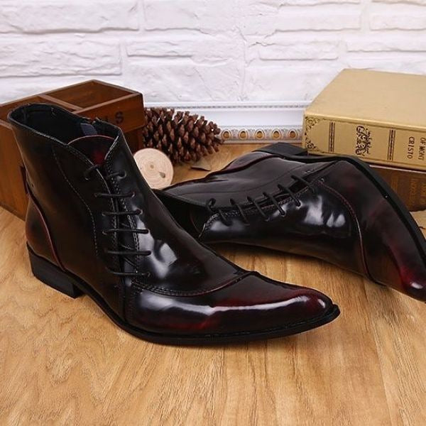 Light Luxury New Korean Style Men's Pointed Leather Boots