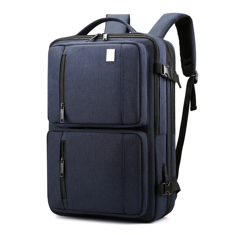 Men's Business Travel Solid Color Large Capacity Backpack