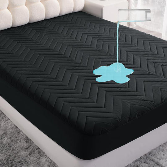 NTBAY Waterproof Mattress Protector, 100% Waterproof Fitted Sheet, Quilted Fitted Mattress Cover - Machine Washable - Soft and Breathable Mattress Pad Sheet, Springtok, Gift