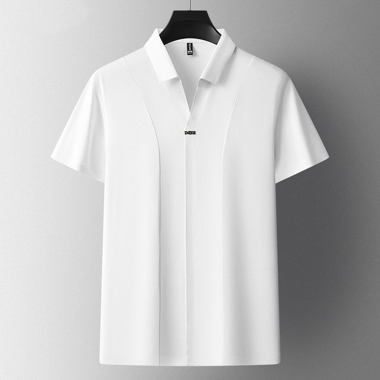 Business Casual Solid Color Polo Shirt Men