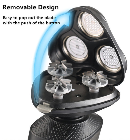 Electric Shaver Mens Razor Rotary Waterproof Pop-Up Beard Trimmer Wet Dry Cordless Nose Hair Cutting Barber Shaving Machine