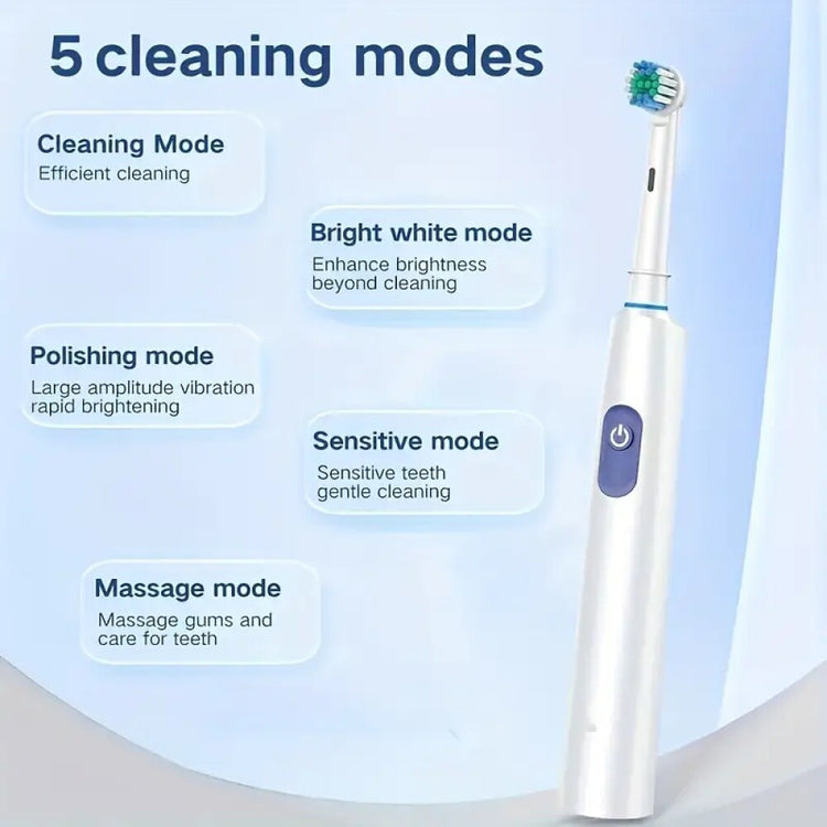 Toothbrush Electric Rechargeable Pro Rotating Brush Heads Timer Modes Usb