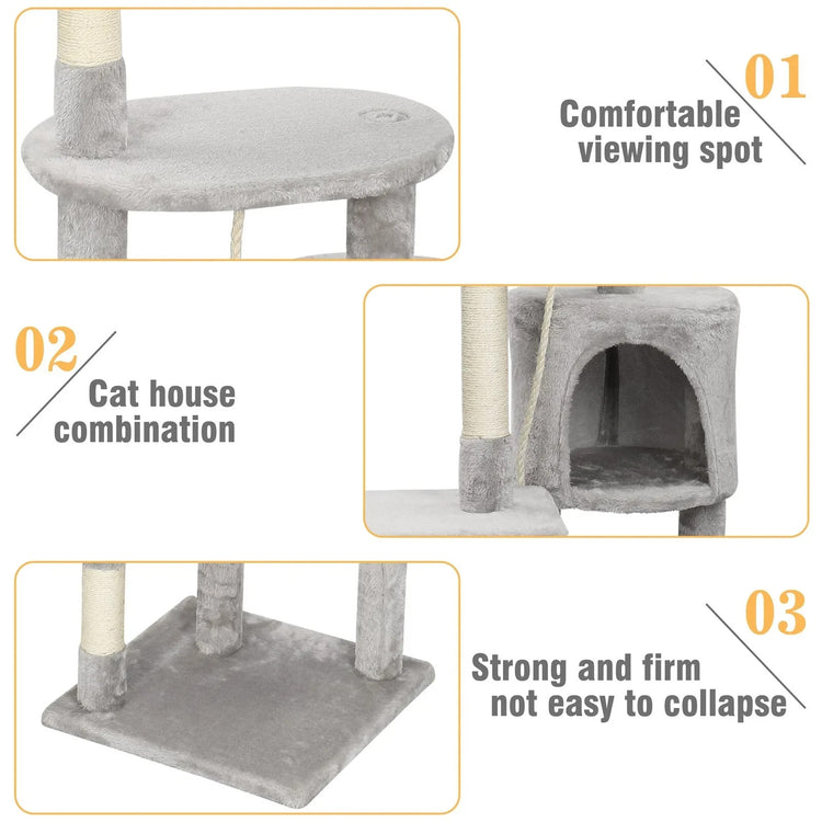 Large Cat Tree Activity Centre Scratching Post For Cats Climbing Tower UK