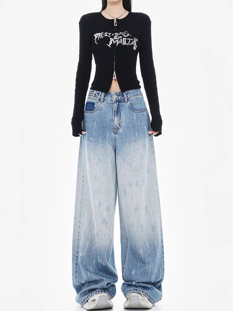 Women's Wide-leg Jeans Loose High Waist