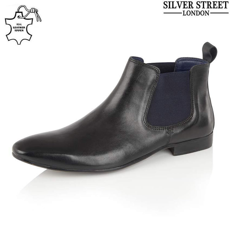 Mens Leather Chelsea Boots Ankle Smart Formal Slip on Desert Work Boots Shoes