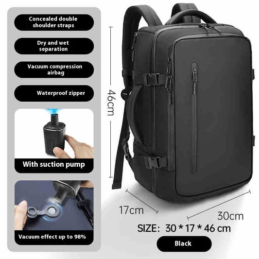 Vacuum Compressible Backpack With Simple Design