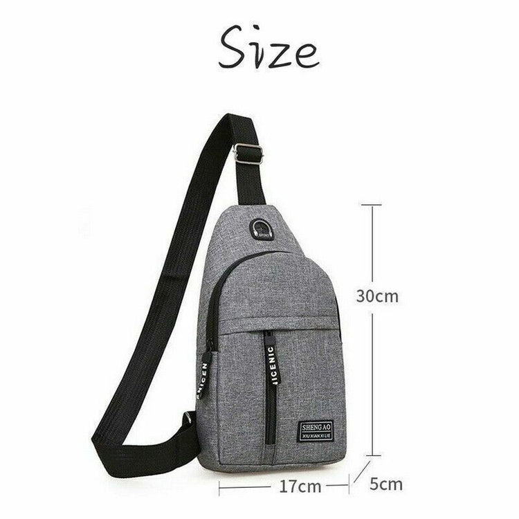 Mens Chest Bag Pack Outdoor Travel Sport Shoulder Sling Backpack Cross Body Bags