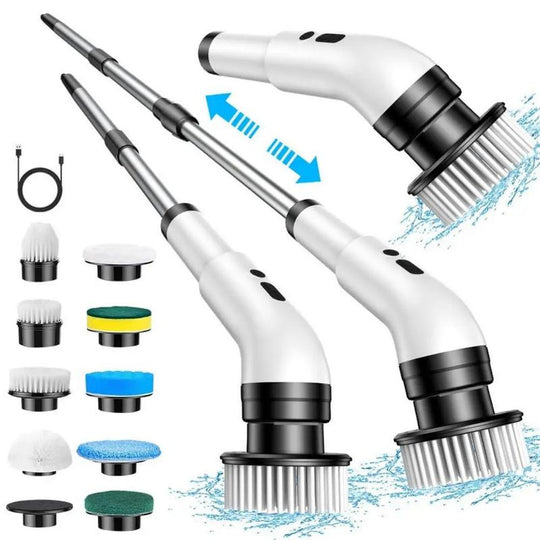 Spring Cleaning Must-Have,Electric Spin Scrubber with 9 Brush Heads,Dual Speed & Extendable Handle,Waterproof & 100-Min Battery,Cordless All-In-One Cleaning Kit for Bathroom & Kitchen ,Thoughtful Mother’S Day Gift