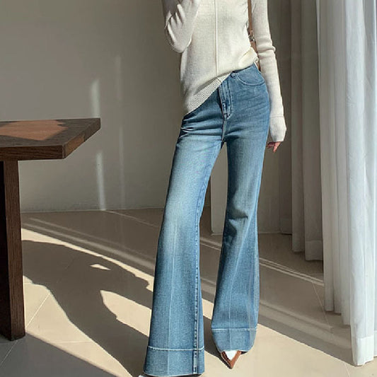 French Style Temperament Retro Washed Jeans For Women