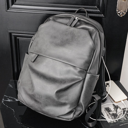 Simple Gray Men's Backpack Computer Travel