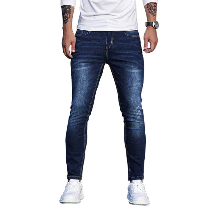 Men's Blue Stretch Skinny Denim Pants