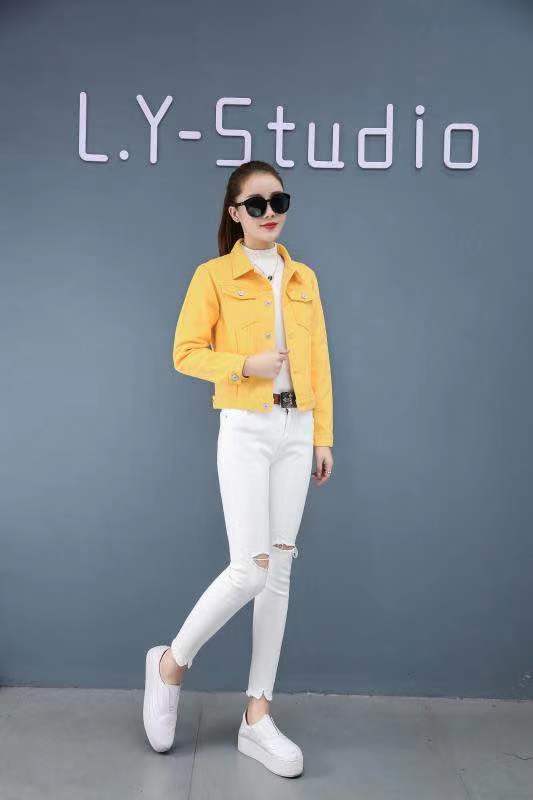 Candy color jacket long sleeve women jacket