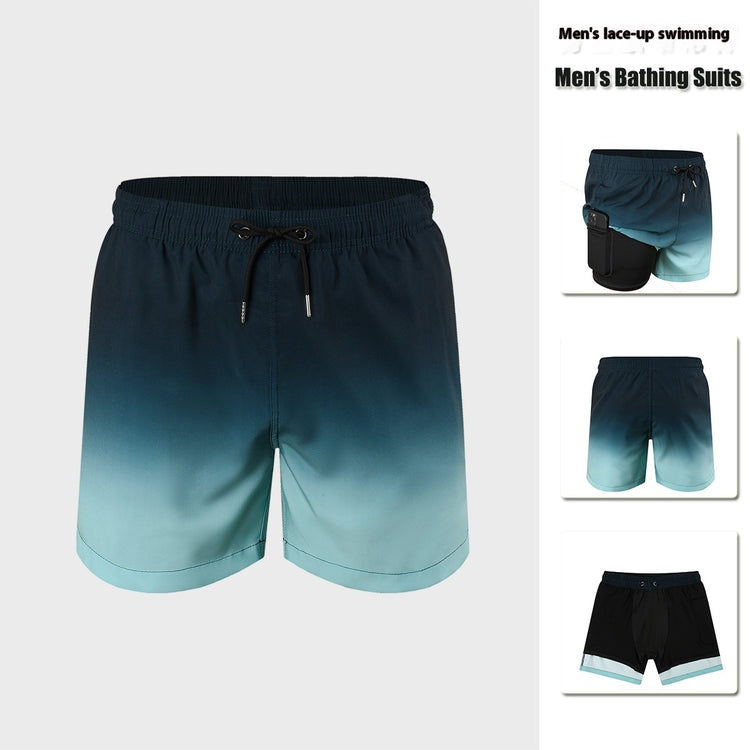 Men's Casual Loose Four-sided Swimming Trunks