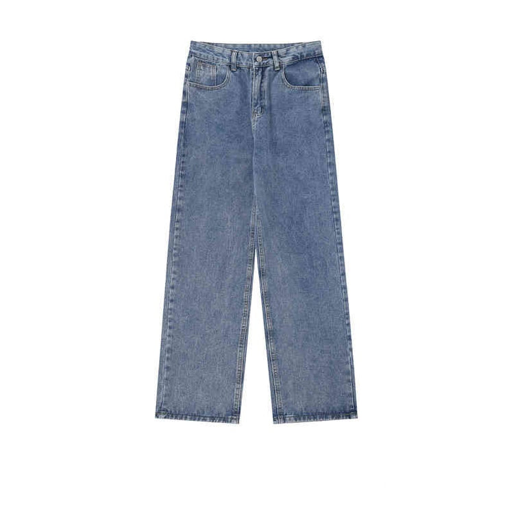 Retro Worn Looking Washed-out Straight Jeans Men's Loose Casual Pants