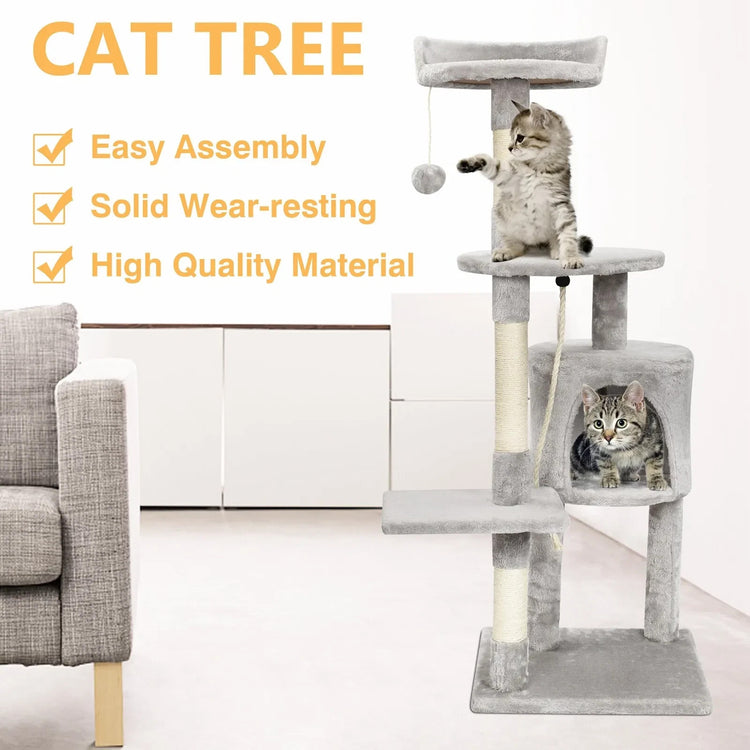 Large Cat Tree Activity Centre Scratching Post For Cats Climbing Tower UK