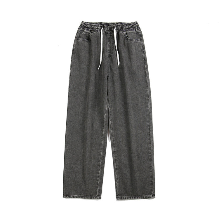 Elastic Waist Loose Straight Drooping Mop Pants