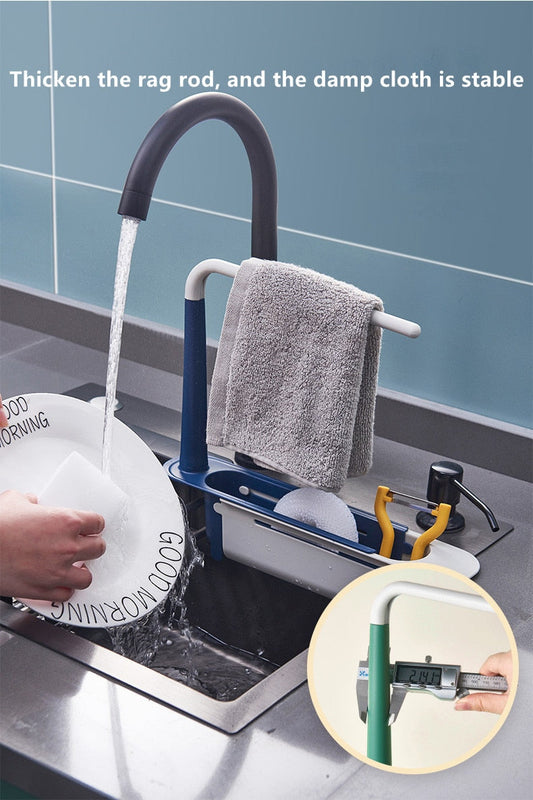 Telescopic Sink Rack -  Keep Your Sink Clean & Organized!